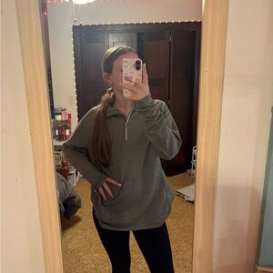 Old Navy Women's Charcoal Quarter-Zip Hoodie